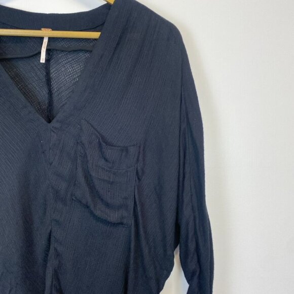Free People Morning Dolman Sleeve Black Guaze Top - Picture 3 of 12